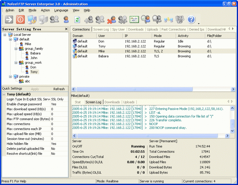 Nofeel FTP Server Screenshot
